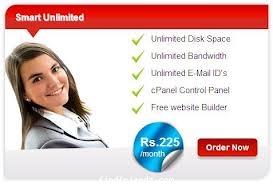 Unlimited Web hosting @ just Rs.225