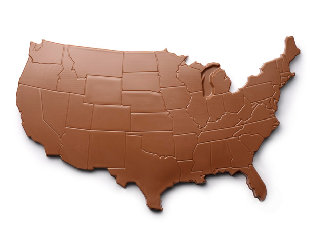chocolate map of america